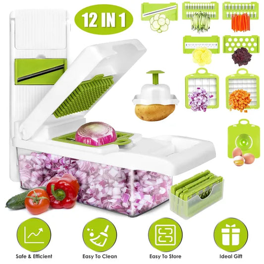 12-in-1 Professional Vegetable Chopper & Slicer Set