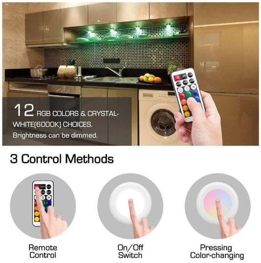 Smart RGB Pat Light Set – Color Changing LED Night Light with Wireless Remote for Wardrobe