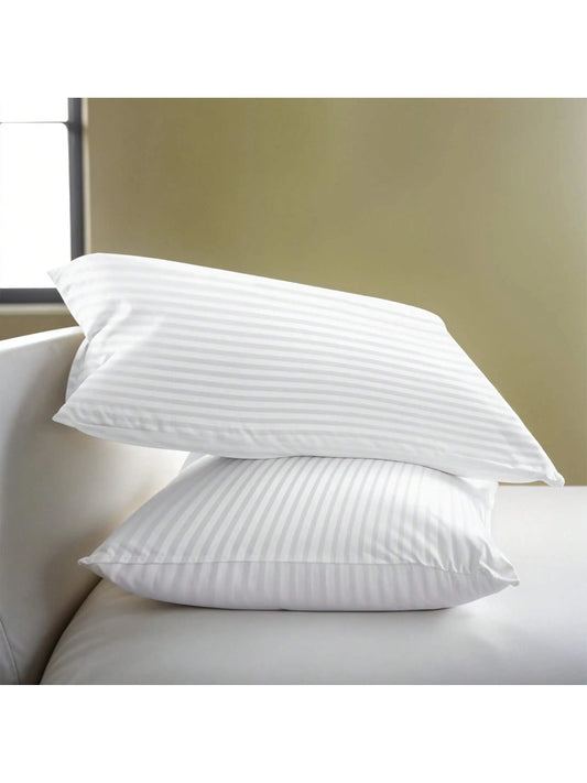 LUX Décor™ Hotel Stripe Pillows (Set of 2) – Luxury Down Alternative Bed Pillows for Ultimate Comfort