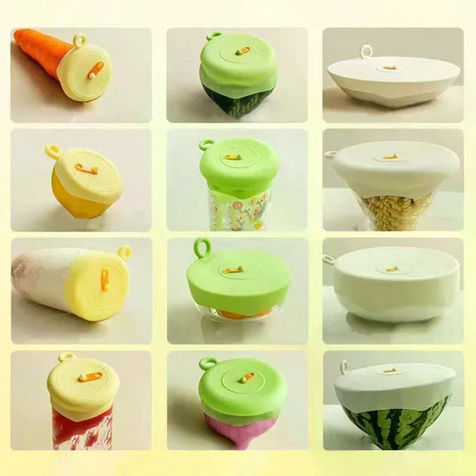 Eco-Friendly Reusable Food Covers with Pull Tab & Freshness Tracker