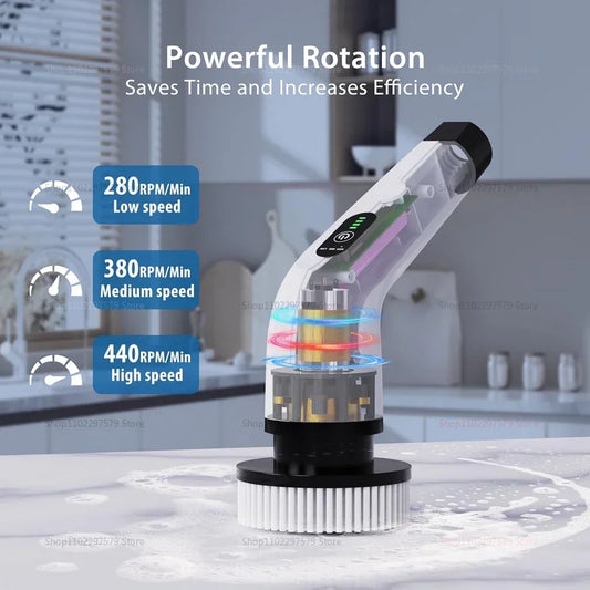 9-in-1 Ultra-Power Electric Spin Scrubber – Cordless Deep Cleaning Brush with Extendable Handle