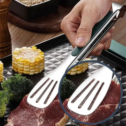 Elite Non-Slip Stainless Steel Precision Food Tongs