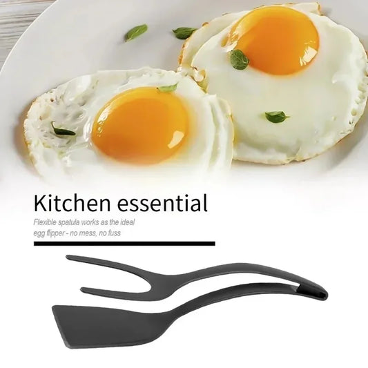 FlipMaster™ 2-in-1 Grip Flip Tongs – Non-Stick Egg Spatula & Steak Turner Clamp