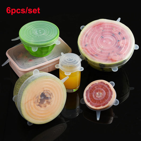 6-Pack Adaptable Silicone Food Caps