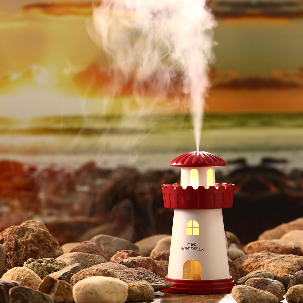 BeaconMist™ Lighthouse Ultrasonic Humidifier – Silent Cool Mist Maker with Romantic Night Light