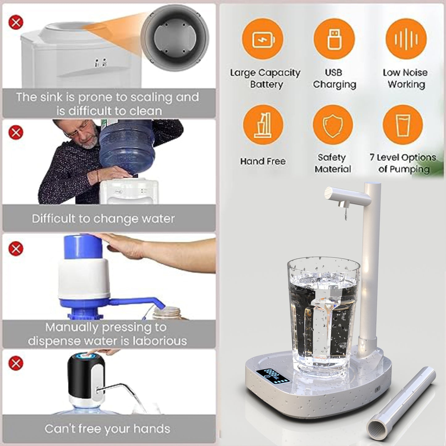 Elite Desktop Automatic Water Dispenser with Stand