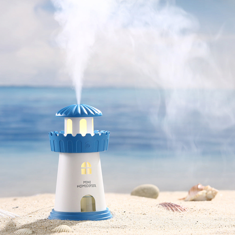 BeaconMist™ Lighthouse Ultrasonic Humidifier – Silent Cool Mist Maker with Romantic Night Light