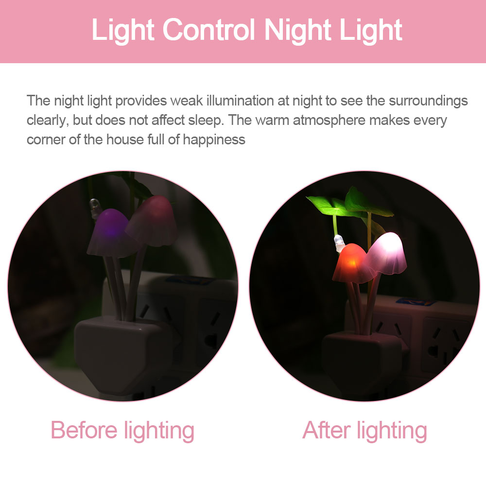 Enchanted Forest™ Color-Changing LED Mushroom Light – Smart Dusk-to-Dawn Sensor Night Light