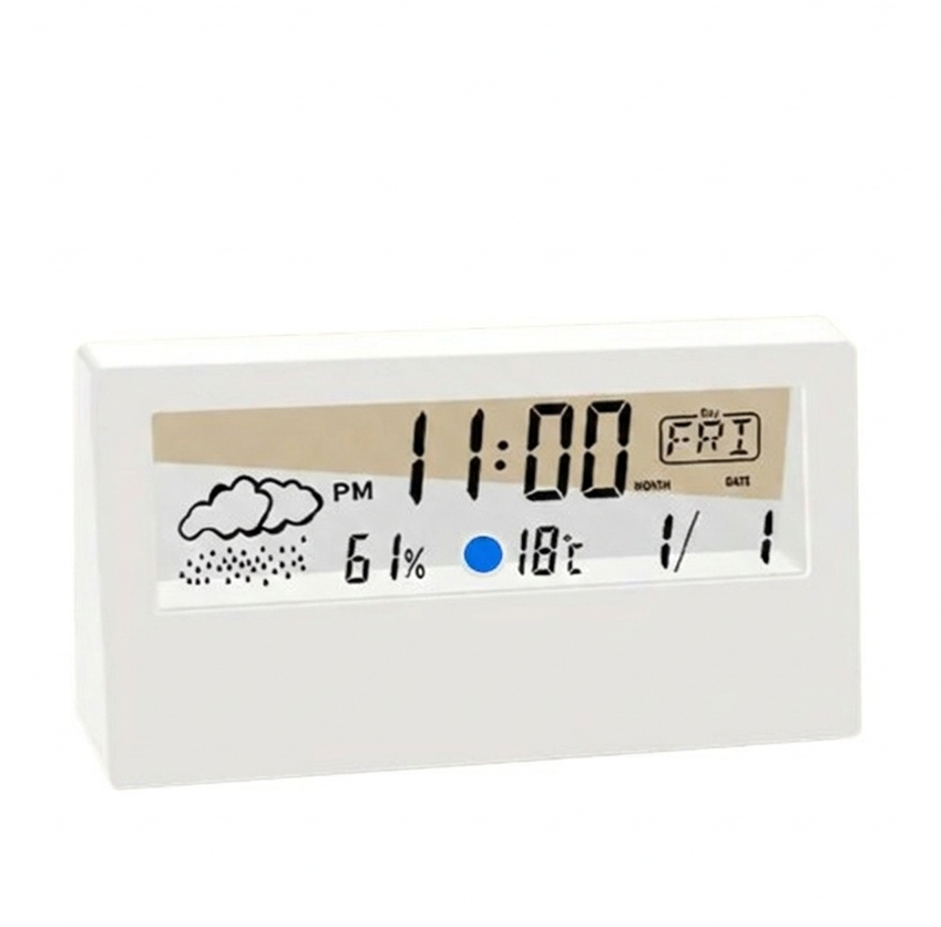 Smart Digital Thermo-Hygrometer – 4-in-1 Weather Station & Alarm Clock