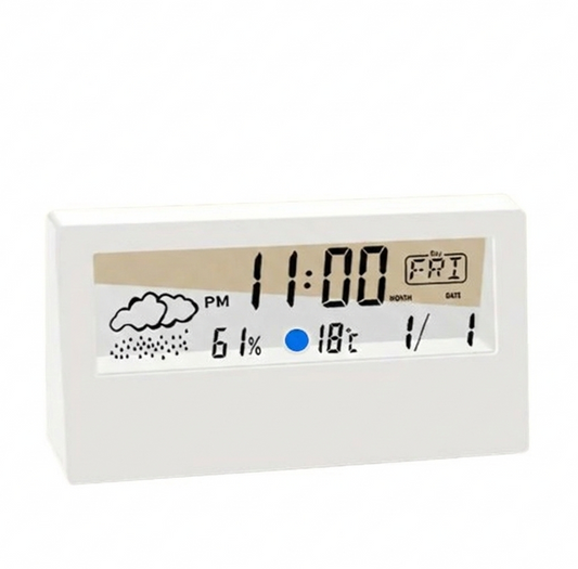 Smart Digital Thermo-Hygrometer – 4-in-1 Weather Station & Alarm Clock