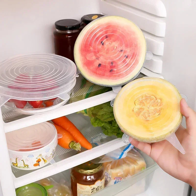 Elite Universal Silicone Stretch Lids – Eco-Friendly Food Covers (Set of 6)