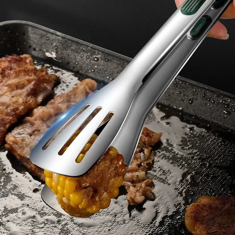 Elite Non-Slip Stainless Steel Precision Food Tongs
