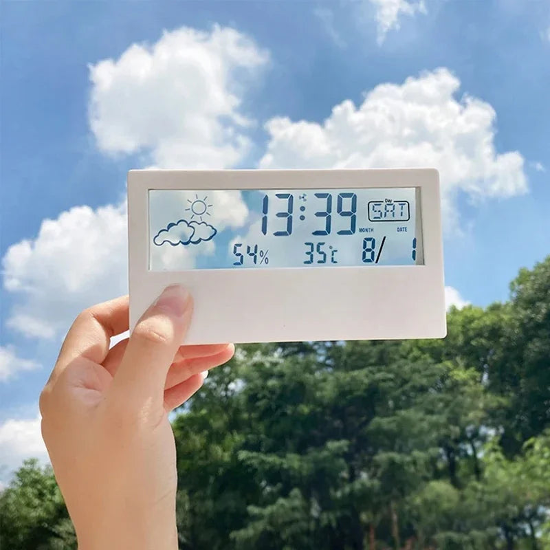Smart Digital Thermo-Hygrometer – 4-in-1 Weather Station & Alarm Clock