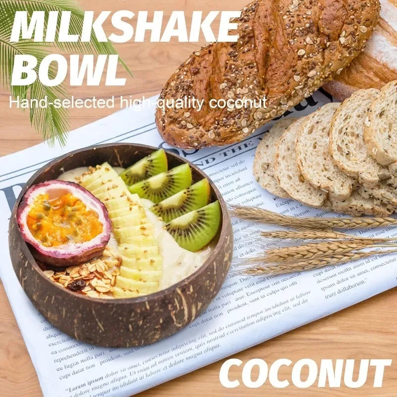 Elite Natural Handcrafted Coconut Bowl & Spoon Set