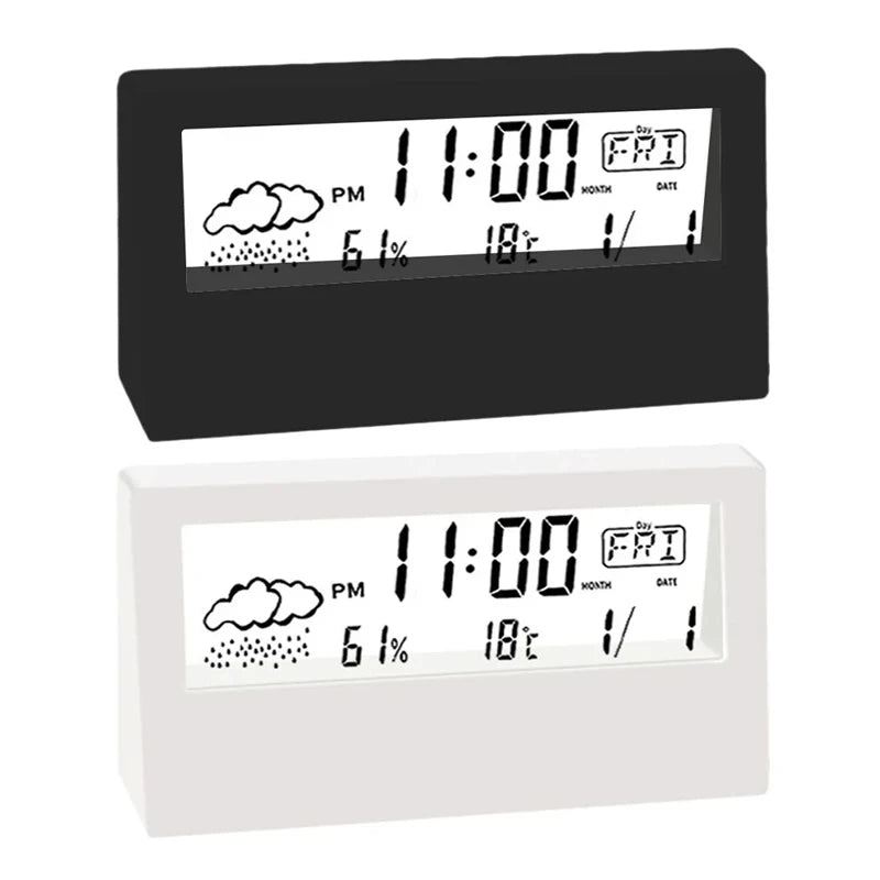 Smart Digital Thermo-Hygrometer – 4-in-1 Weather Station & Alarm Clock