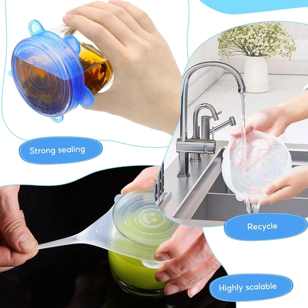 Elite Reusable Silicone Stretch Lids – 6 to 24 Piece Set