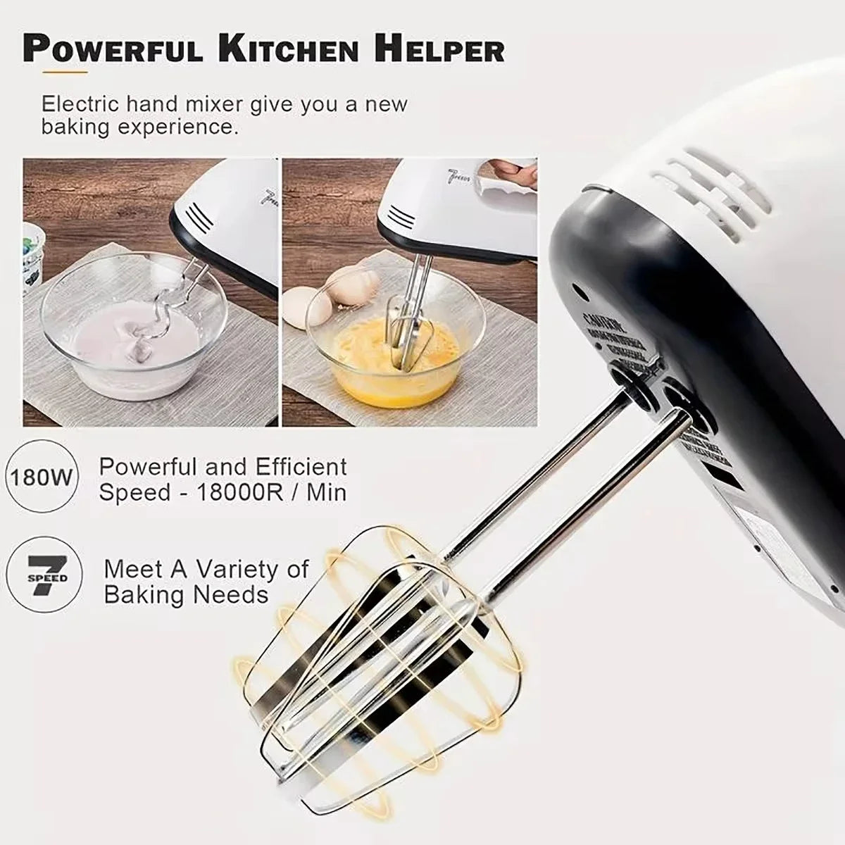 Handheld electric egg beater, household automatic mixer, egg white and cream beater