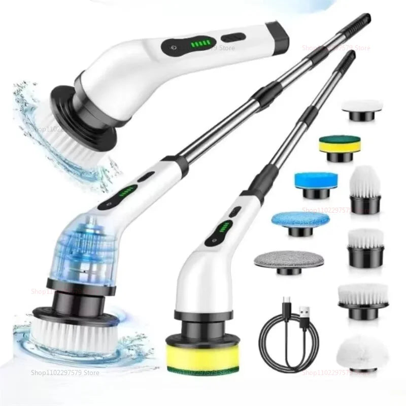 9-in-1 Ultra-Power Electric Spin Scrubber – Cordless Deep Cleaning Brush with Extendable Handle