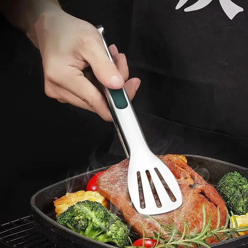 Elite Non-Slip Stainless Steel Precision Food Tongs