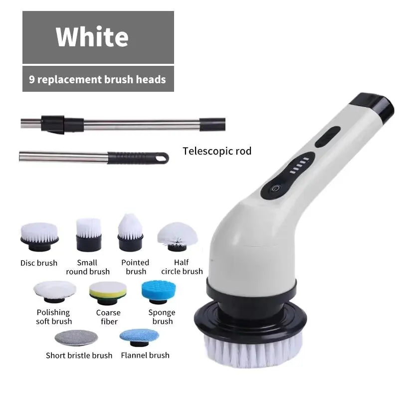 9-in-1 Ultra-Power Electric Spin Scrubber – Cordless Deep Cleaning Brush with Extendable Handle