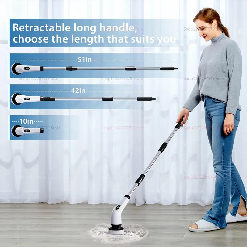 9-in-1 Ultra-Power Electric Spin Scrubber – Cordless Deep Cleaning Brush with Extendable Handle