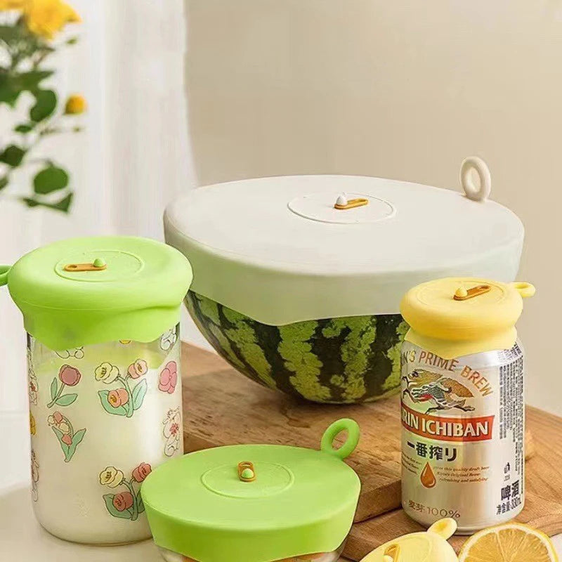 Eco-Friendly Reusable Food Covers with Pull Tab & Freshness Tracker