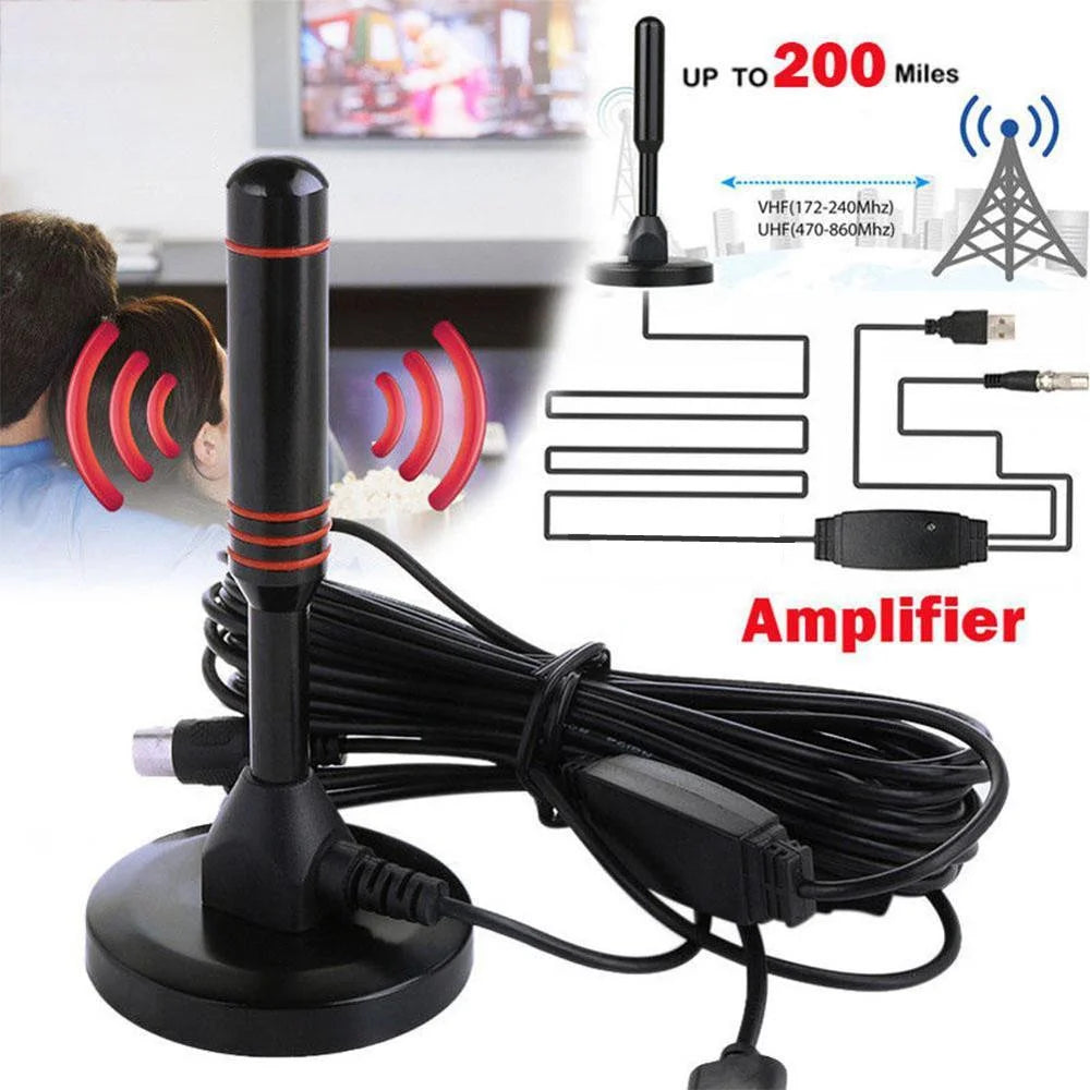 ClearView™ Ultra HD Digital TV Antenna – 200+ Mile Range Indoor/Outdoor Amplified Aerial