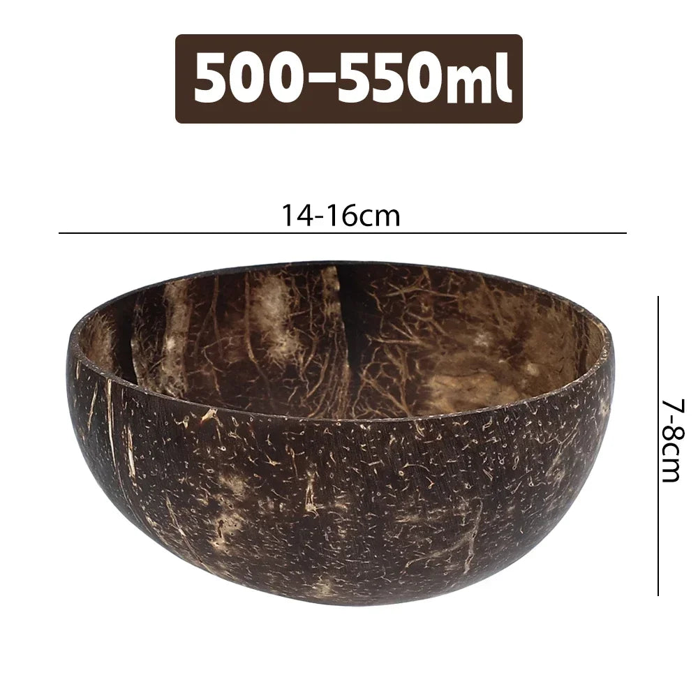 Elite Natural Handcrafted Coconut Bowl & Spoon Set