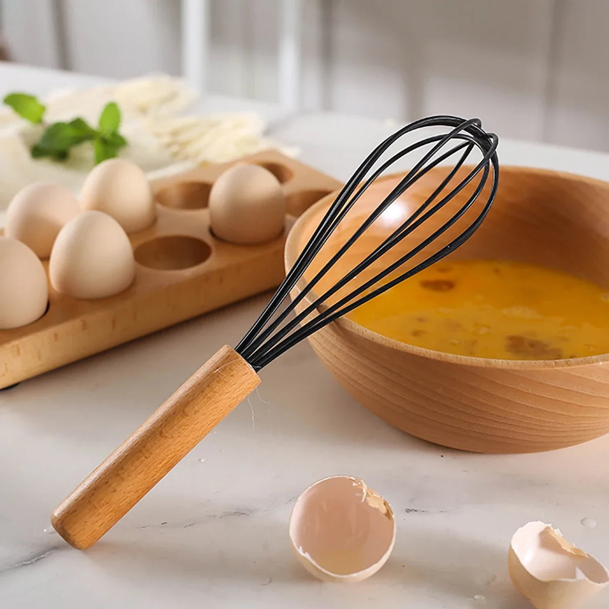 Elite 12-Piece Silicone Cooking Utensils Set with Wooden Handles