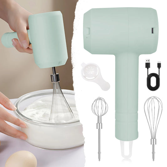 1Pcs Electric Whisk Stirrer Milk Frother Food Processor Portable 3-speed Whisk Cake Baking Kitchen Tools