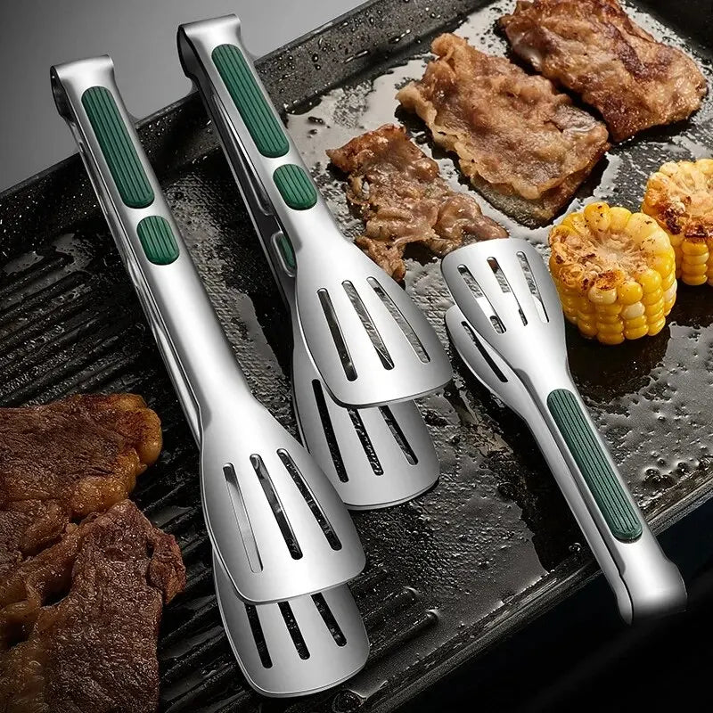 Elite Non-Slip Stainless Steel Precision Food Tongs