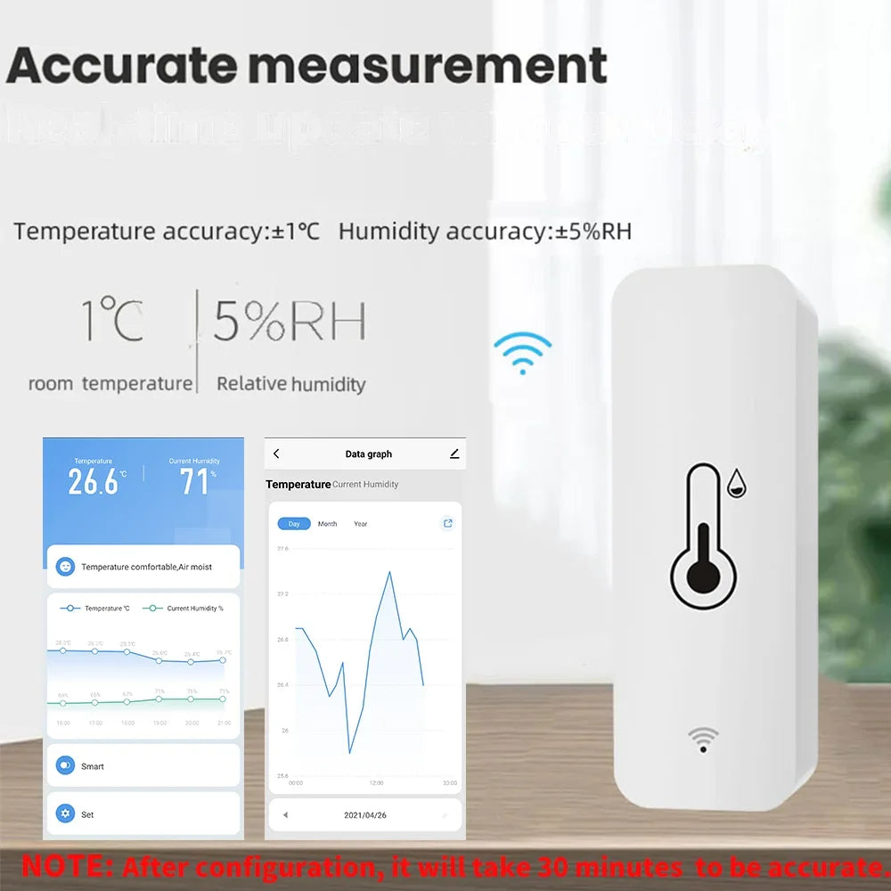 Temperature Humidity Sensor Smart Home Indoor Hygrometer