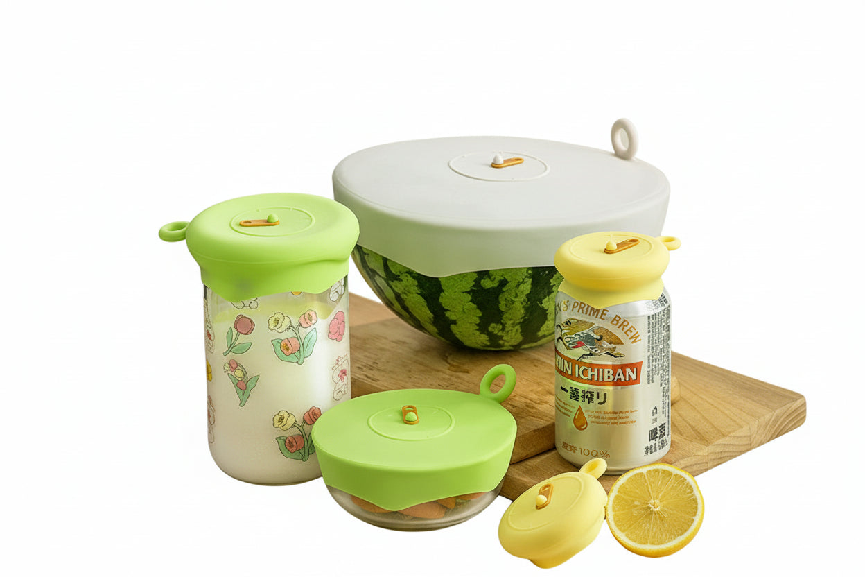 Eco-Friendly Reusable Food Covers with Pull Tab & Freshness Tracker