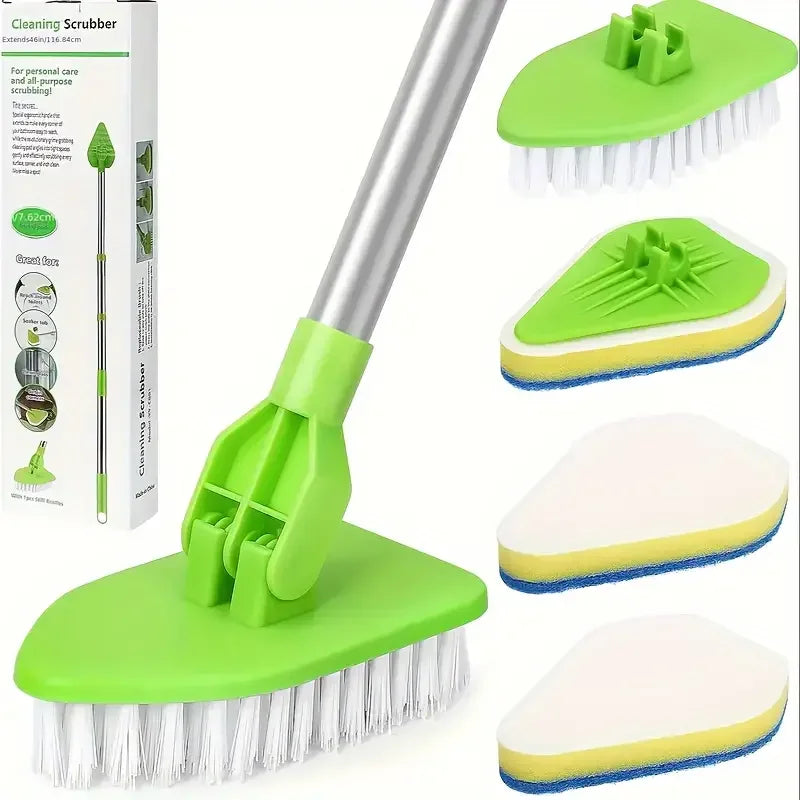 Multifunctional Shower Cleaning Scrub Brush With Long Handle, 2 In 1 Extendable Tub & Tile Floor Scrubber Brush, Cleaning Tool