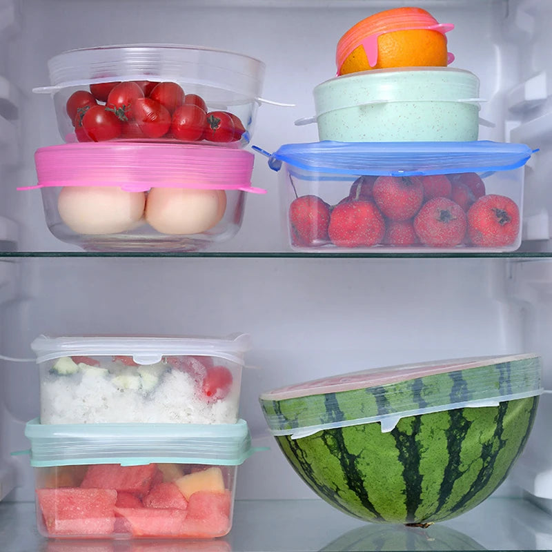 6-Pack Adaptable Silicone Food Caps