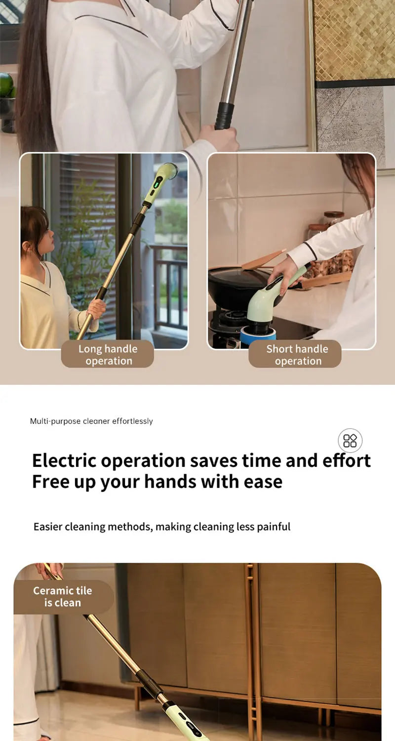 9-in-1 Ultra-Power Electric Spin Scrubber – Cordless Deep Cleaning Brush with Extendable Handle