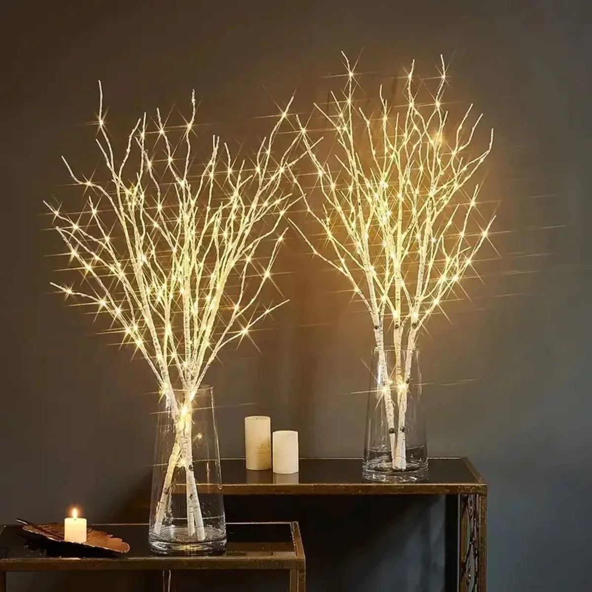 Elite White Birch LED Branch Lights – Festive Battery Operated