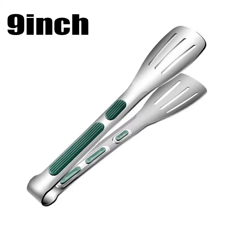 Elite Non-Slip Stainless Steel Precision Food Tongs