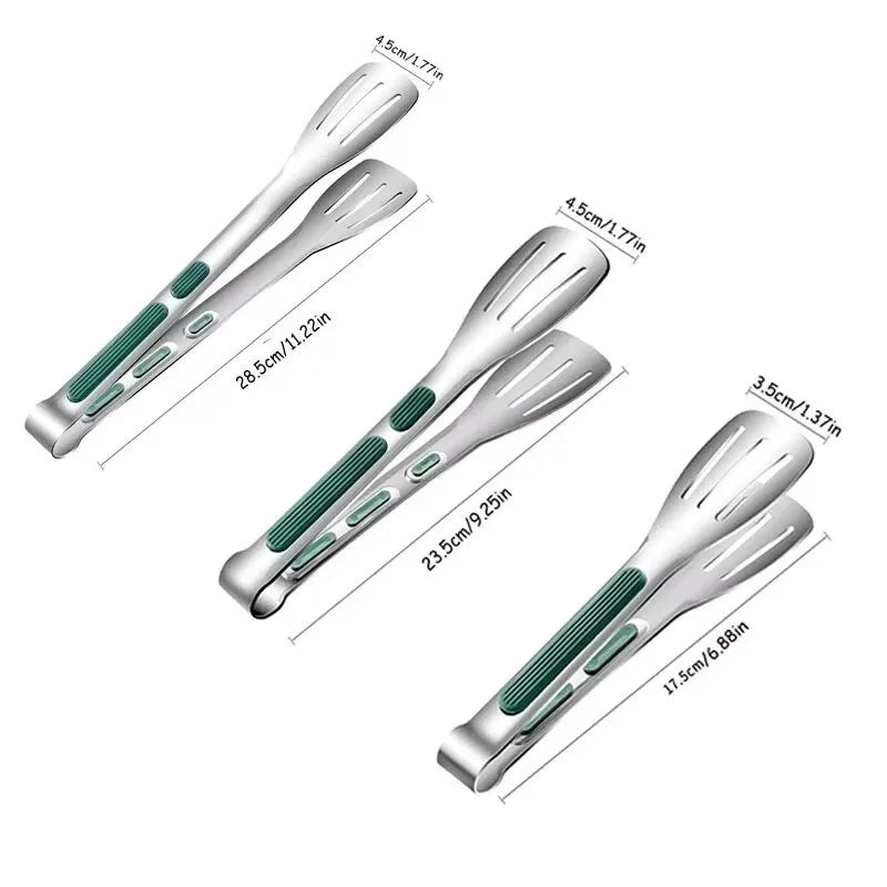 Elite Non-Slip Stainless Steel Precision Food Tongs