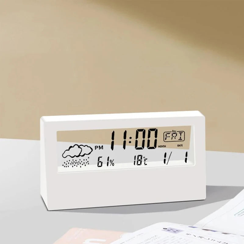 Smart Digital Thermo-Hygrometer – 4-in-1 Weather Station & Alarm Clock