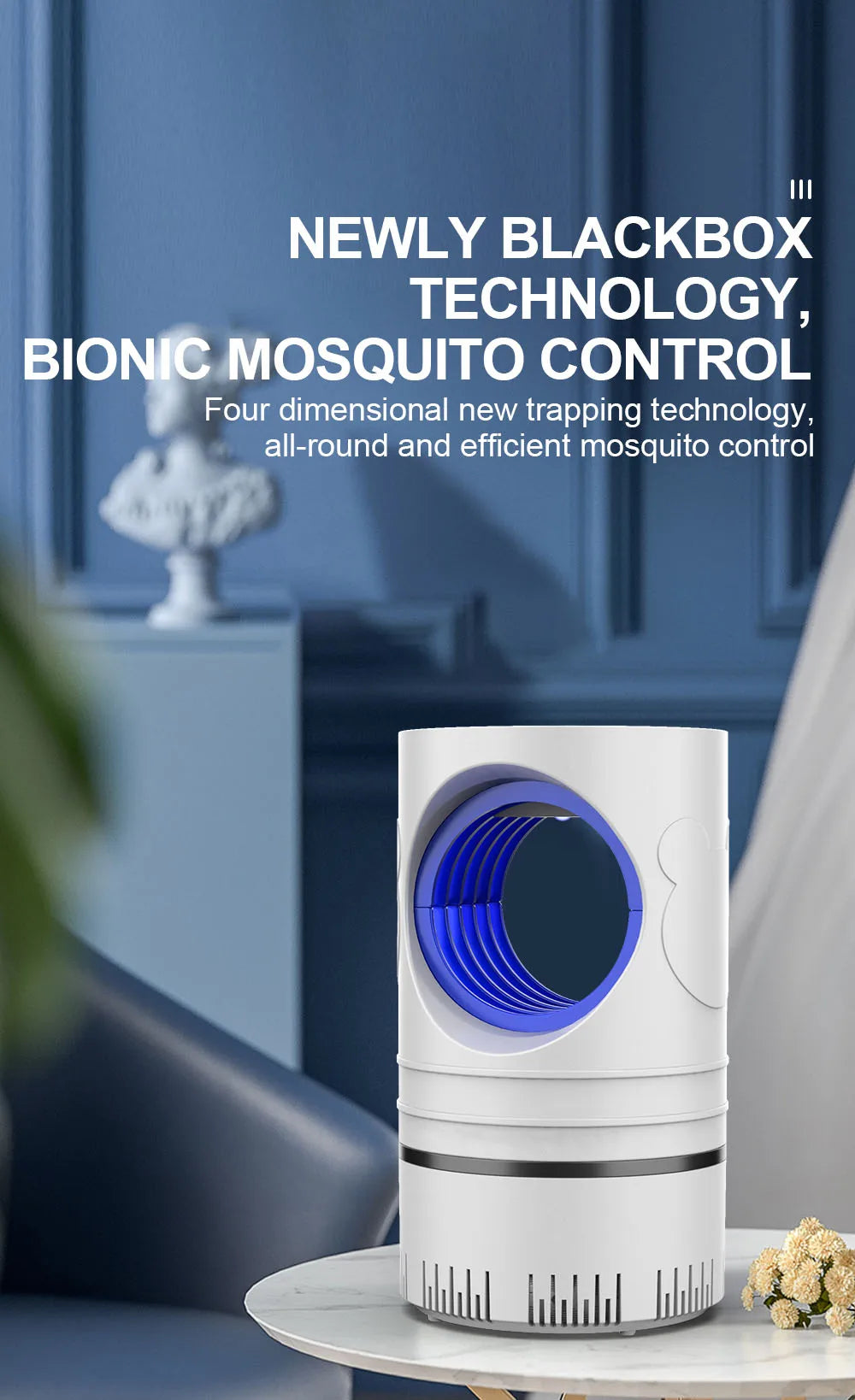 1 PC Electric Fly Bug Mosquito Insect Killer LED Light Trap Control Lamp Small Pest with USB Power Supply and Adapter