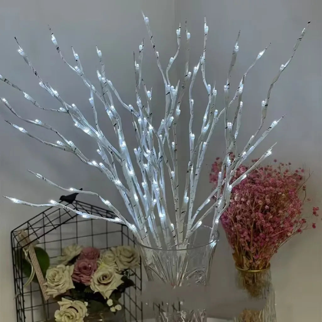 Elite White Birch LED Branch Lights – Festive Battery Operated