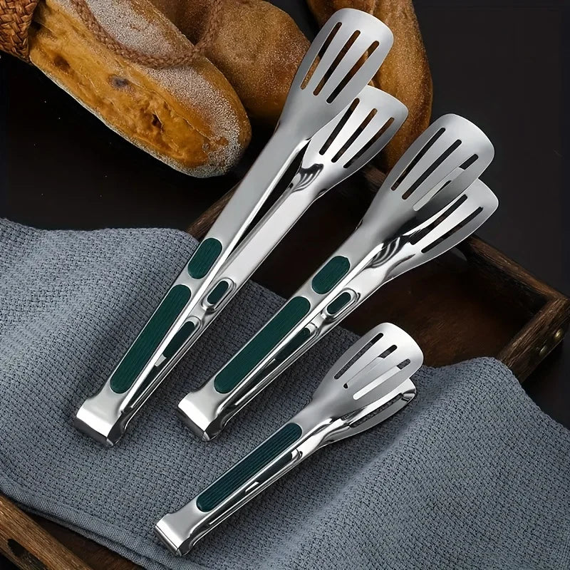 Elite Non-Slip Stainless Steel Precision Food Tongs