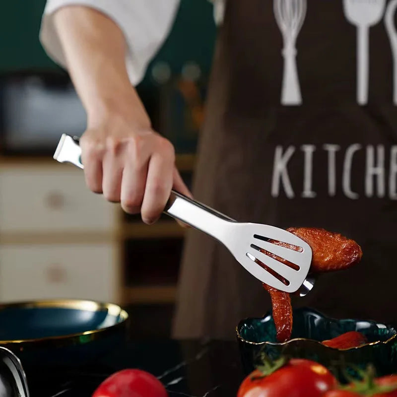 Elite Non-Slip Stainless Steel Precision Food Tongs