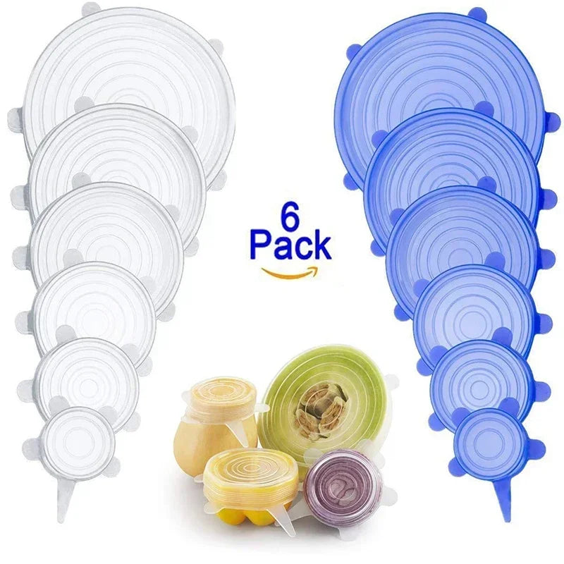 Elite Universal Silicone Stretch Lids – Eco-Friendly Food Covers (Set of 6)