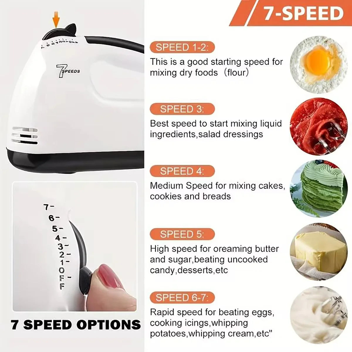 Handheld electric egg beater, household automatic mixer, egg white and cream beater