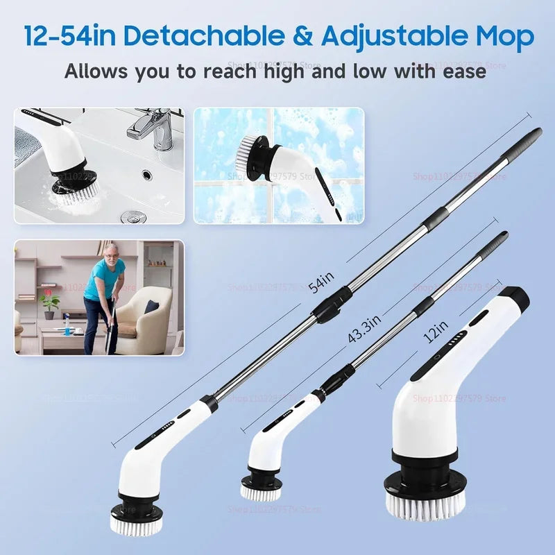 9-in-1 Ultra-Power Electric Spin Scrubber – Cordless Deep Cleaning Brush with Extendable Handle