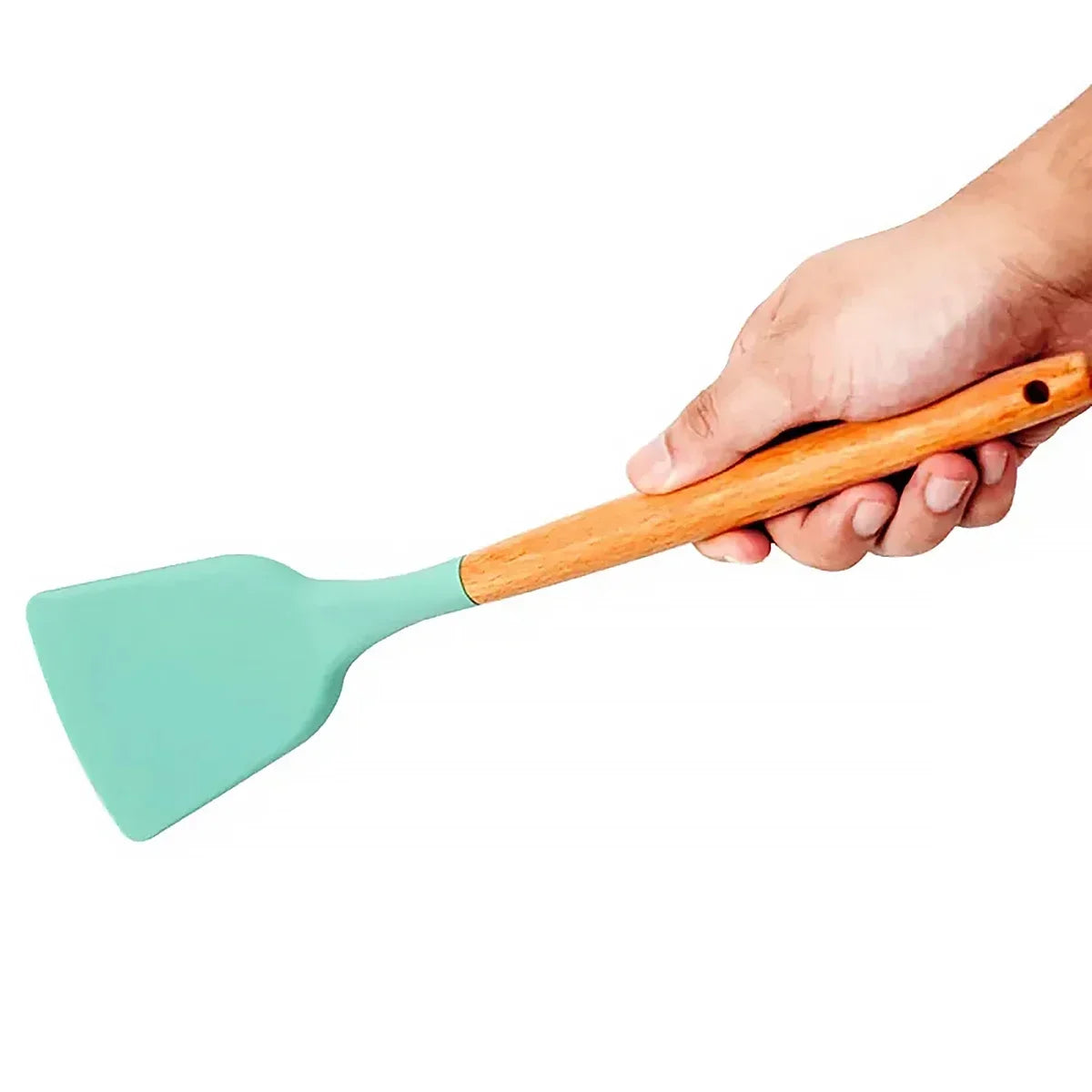 Elite 12-Piece Silicone Cooking Utensils Set with Wooden Handles