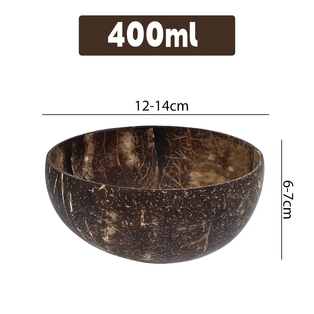 Elite Natural Handcrafted Coconut Bowl & Spoon Set