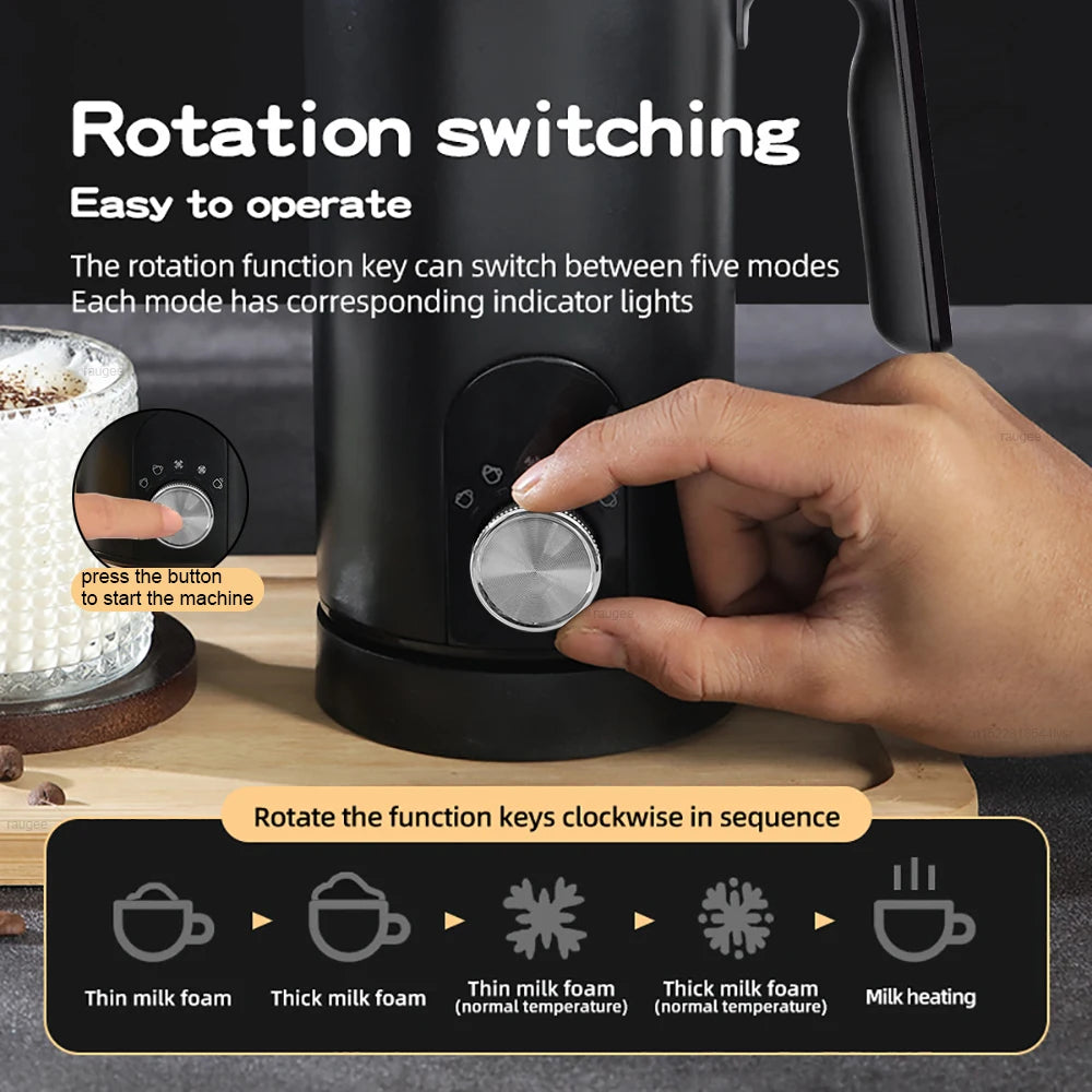 5-in-1 Electric Frother for Coffee & Cream